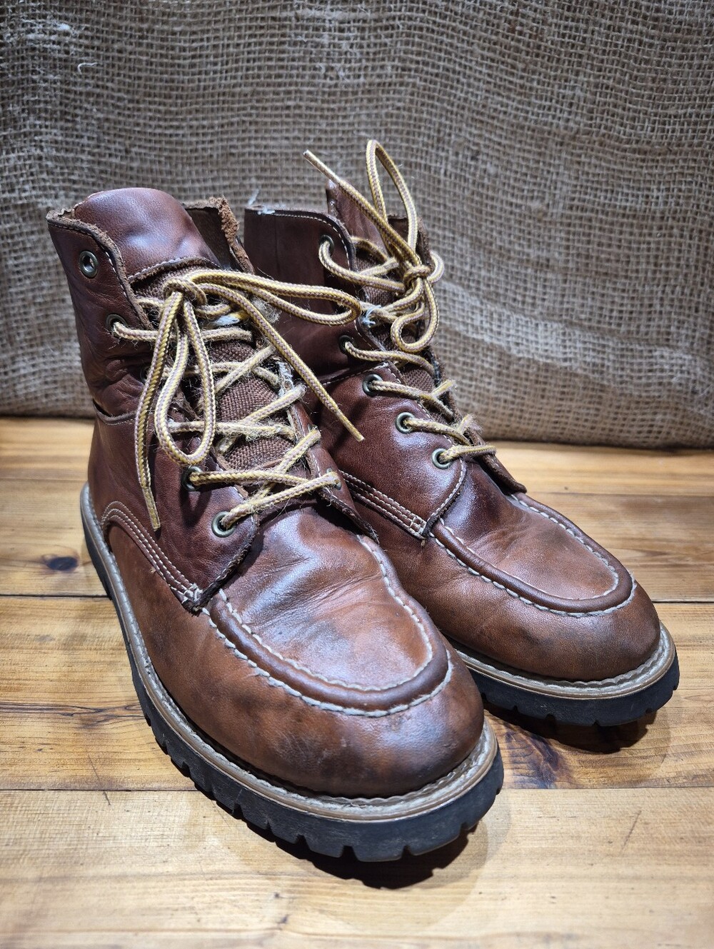 Ellemenno Brown Leather Hiking Boots Womens 8.5